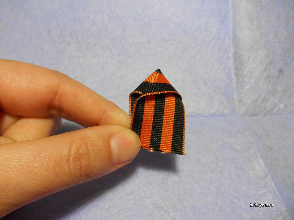 Брошь Звезда из георгиевской ленты